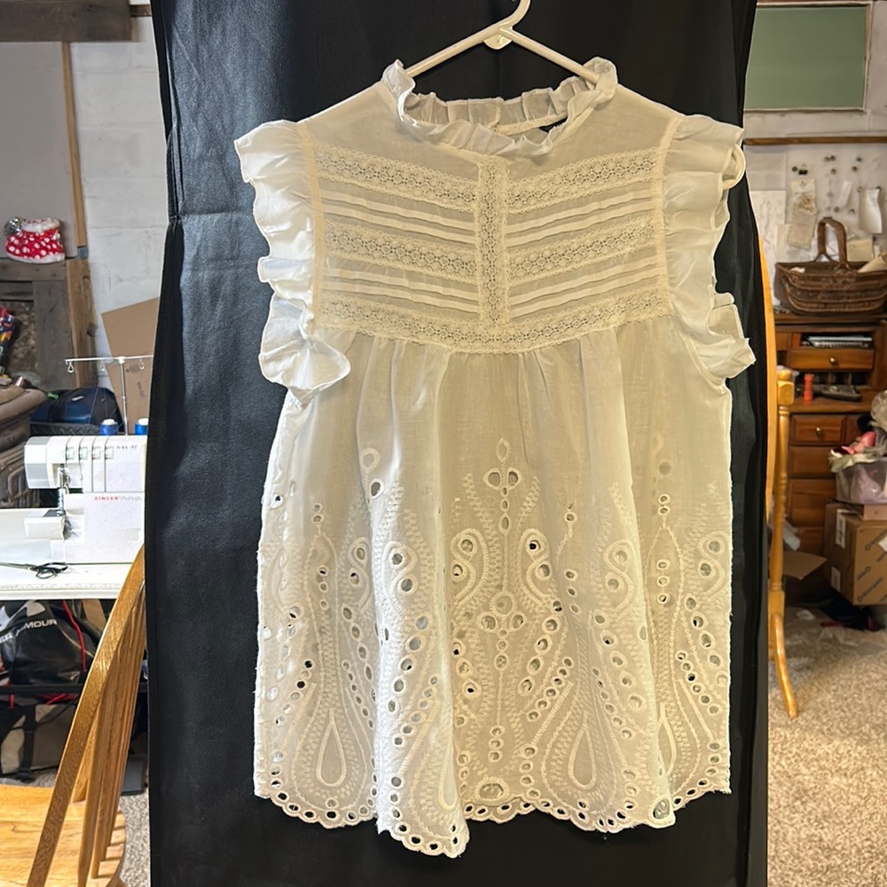 Shein white lace blouse  -  girl’s large